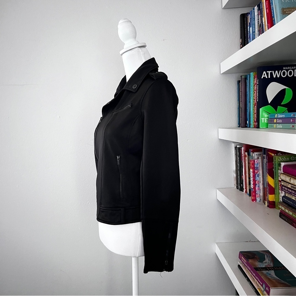 The Kooples Black sport Moto jacket Size Medium no belt - Picture 3 of 11